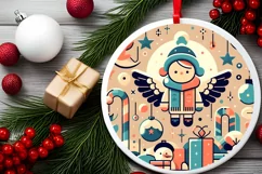 Round Christmas Ornament Sublimation|Clipart Product Image 2