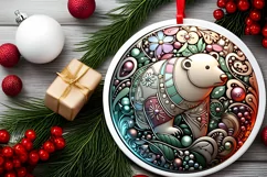 Round Christmas Ornament Sublimation|Clipart Product Image 2