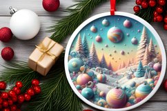 Round Christmas Ornament Sublimation|Clipart Product Image 2