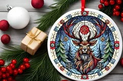 Round Christmas Ornament Sublimation|Clipart Product Image 1