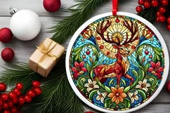 Round Christmas Ornament Sublimation|Clipart Product Image 1