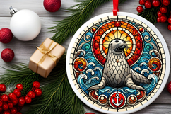 Round Christmass Ornament PNG Product Image 2