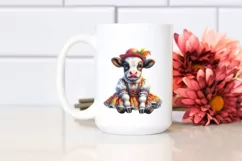 colorful Baby Cow in Schottische Dancer's Outfit Product Image 2