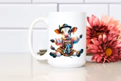 colorful Baby Cow in Schottische Dancer's Outfit Product Image 2