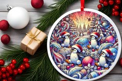 Round Christmas Ornament Sublimation|Clipart Product Image 2
