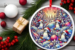 Round Christmass Ornament PNG Product Image 2