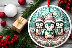 Round Christmas Ornament Sublimation|Clipart Product Image 2