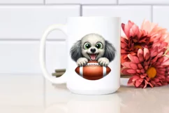 Crazy Poodle Playing Football | Clipart Product Image 2