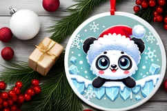 Round Christmas Ornament Sublimation|Clipart Product Image 2