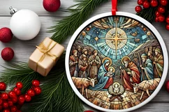 Round Christmas Ornament Sublimation|Clipart Product Image 1