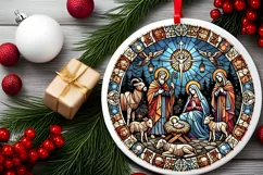 Round Christmas Ornament Sublimation|Clipart Product Image 1