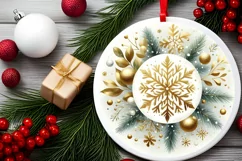 Round Christmas Ornament Sublimation|Clipart Product Image 2