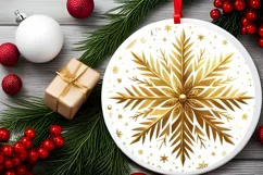 Round Christmas Ornament Sublimation|Clipart Product Image 2
