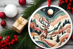 Round Christmas Ornament Sublimation|Clipart Product Image 2