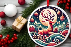 Round Christmas Ornament Sublimation|Clipart Product Image 2