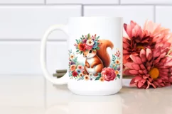 Cartoon Squirrel Flower Crown | Sublimation | Clipart Product Image 2