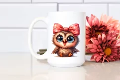 Funny Baby Owl Portrait Sticker Clipart Product Image 2