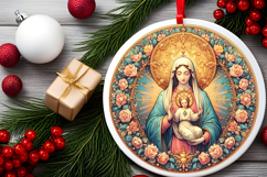 Round Christmass Ornament PNG Product Image 2