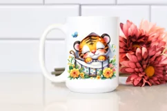 Sleeping Baby Tiger Cradle | Sublimation | Clipart Product Image 2