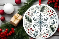 Round Christmas Ornament Sublimation|Clipart Product Image 2