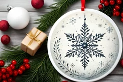 Round Christmas Ornament Sublimation|Clipart Product Image 2