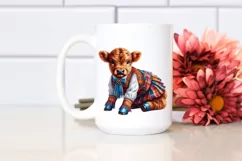 colorful Baby Highland Cow in Square Dancer's Outfit Product Image 2