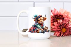 colorful Baby Highland Cow in Square Dancer&#039;s Outfit Product Image 2