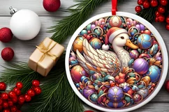 Round Christmas Ornament Sublimation|Clipart Product Image 2