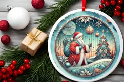 Round Christmas Ornament Sublimation|Clipart Product Image 1