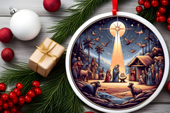 Round Christmass Ornament PNG Product Image 2