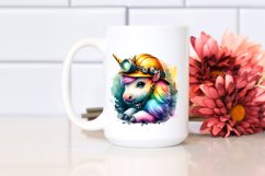 colorful Baby Unicorn with Miner&#039;s Helmet Product Image 2