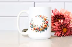 Watercolor Wash Floral Frame Orange Roses Product Image 2