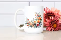 Watercolor Wash Floral Frame Orange Roses Product Image 2