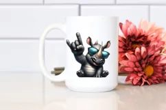 Smiling Rhino Rocker Sign | Sublimation Clipart Product Image 2