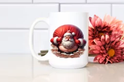 Santa Chimney Digital Painting PNG Product Image 2