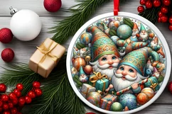 Round Christmas Ornament Sublimation|Clipart Product Image 2