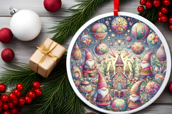 Round Christmass Ornament PNG Product Image 2