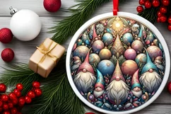 Round Christmas Ornament Sublimation|Clipart Product Image 2