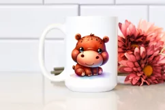 Colorful Baby Hippo Plush | Sublimation | Clipart Product Image 2