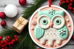 Round Christmas Ornament Sublimation|Clipart Product Image 1