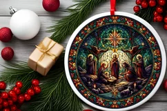 Round Christmas Ornament Sublimation|Clipart Product Image 2