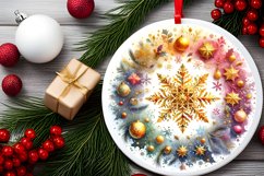 Round Christmas Ornament Sublimation|Clipart Product Image 2