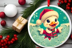 Round Christmas Ornament Sublimation|Clipart Product Image 2