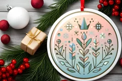 Round Christmas Ornament Sublimation|Clipart Product Image 2