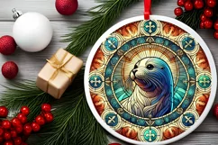 Round Christmas Ornament Sublimation|Clipart Product Image 1