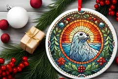 Round Christmas Ornament Sublimation|Clipart Product Image 1