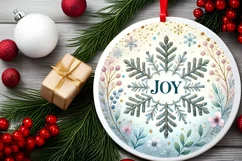 Round Christmas Ornament Sublimation|Clipart Product Image 2