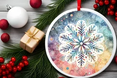 Round Christmas Ornament Sublimation|Clipart Product Image 2