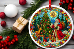 Round Christmass Ornament PNG Product Image 2