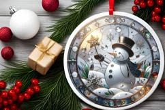 Round Christmas Ornament Sublimation|Clipart Product Image 2